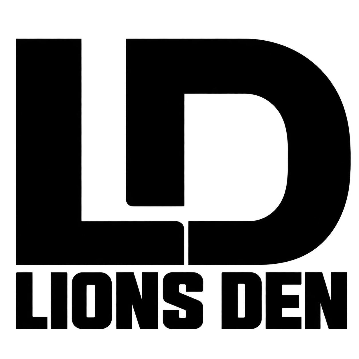 LIONS DEN LD monogram logo on a transparent background